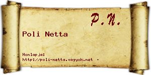 Poli Netta névjegykártya